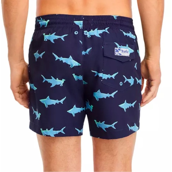 Trunks Surf & Swim Co. blue shark Sano swim trunks - Picture 3 of 6
